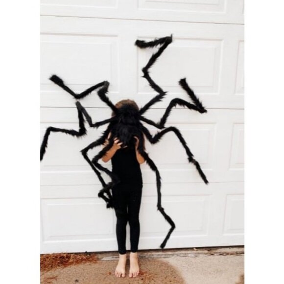 2 Pack Halloween Giant Spider Decorations, 6ft & 5ft Huge Foldable Hairy - Picture 1 of 1